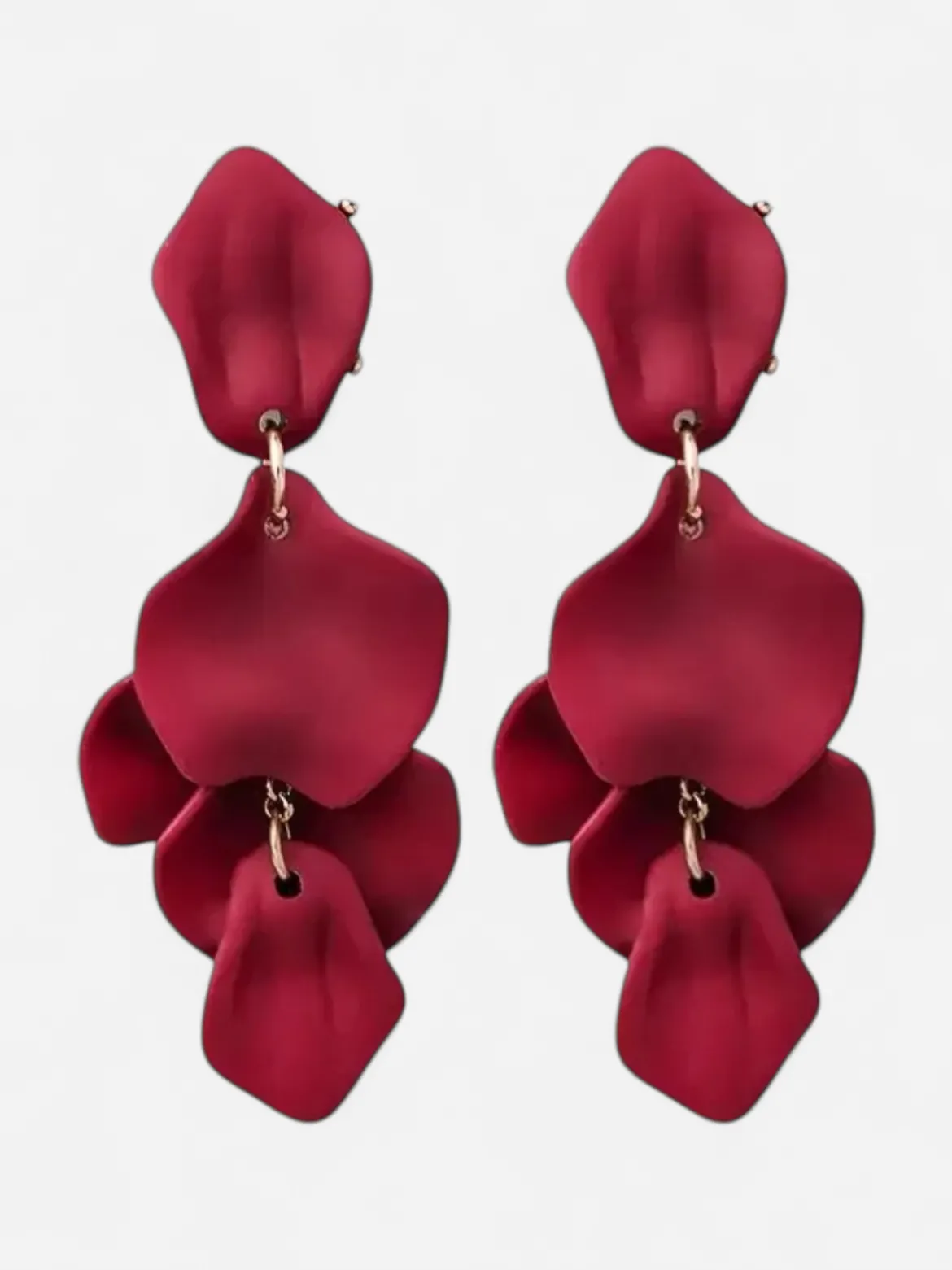 Bow 19 naisten korvakorut Leaf Earring, viininpunainen