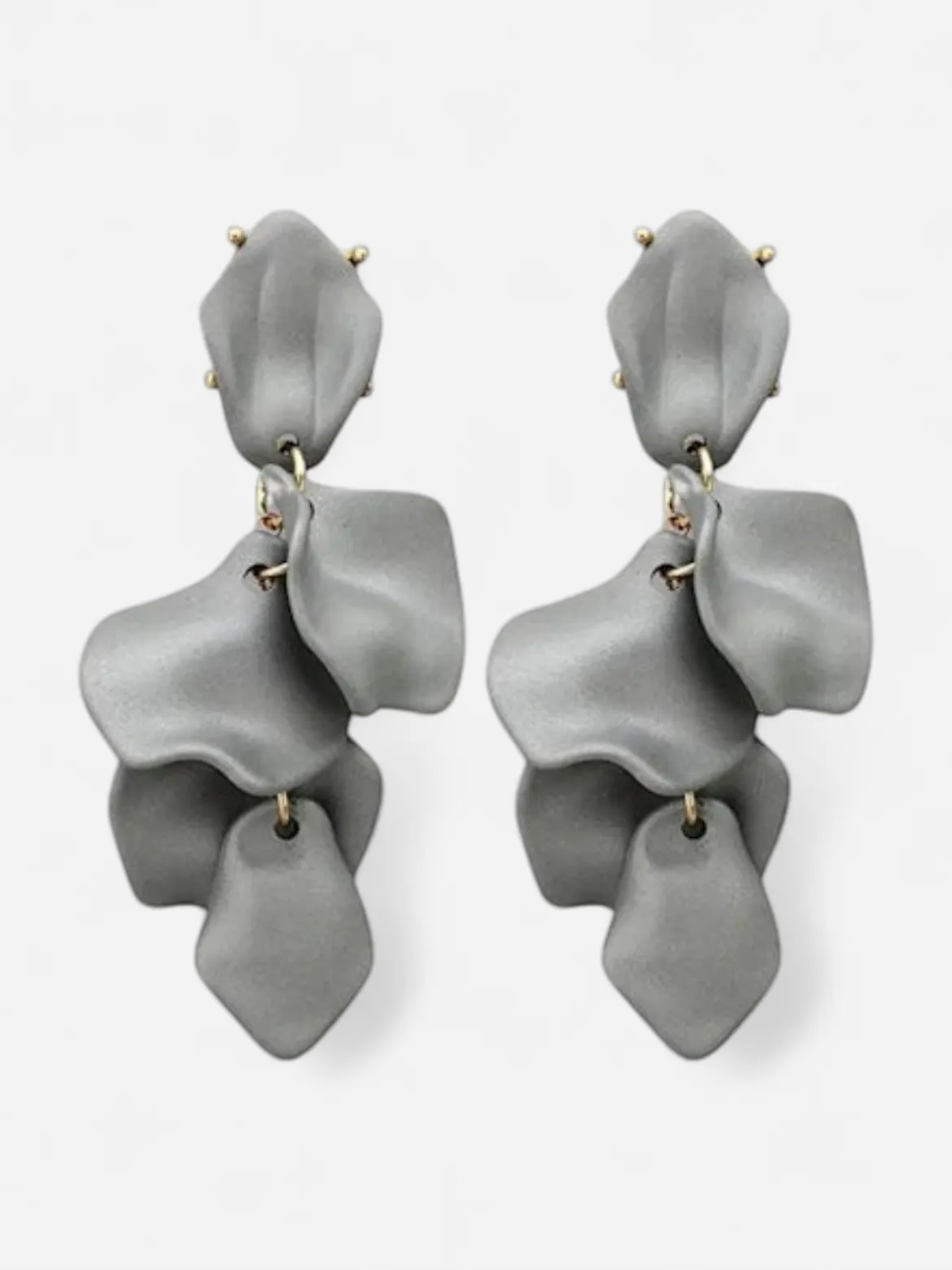 Bow 19 naisten korvakorut Leaf Earring, hopeanharmaa