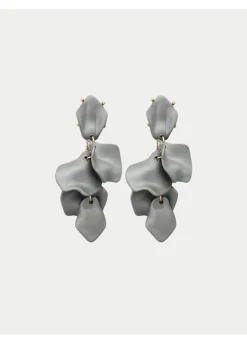 Bow 19 naisten korvakorut Leaf Earring, hopeanharmaa