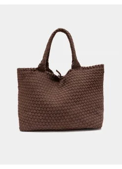 Bow 19 naisten laukku Mia Suede Soft Square Bag, tummanruskea