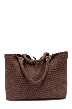 Bow 19 naisten laukku Mia Suede Soft Square Bag, tummanruskea