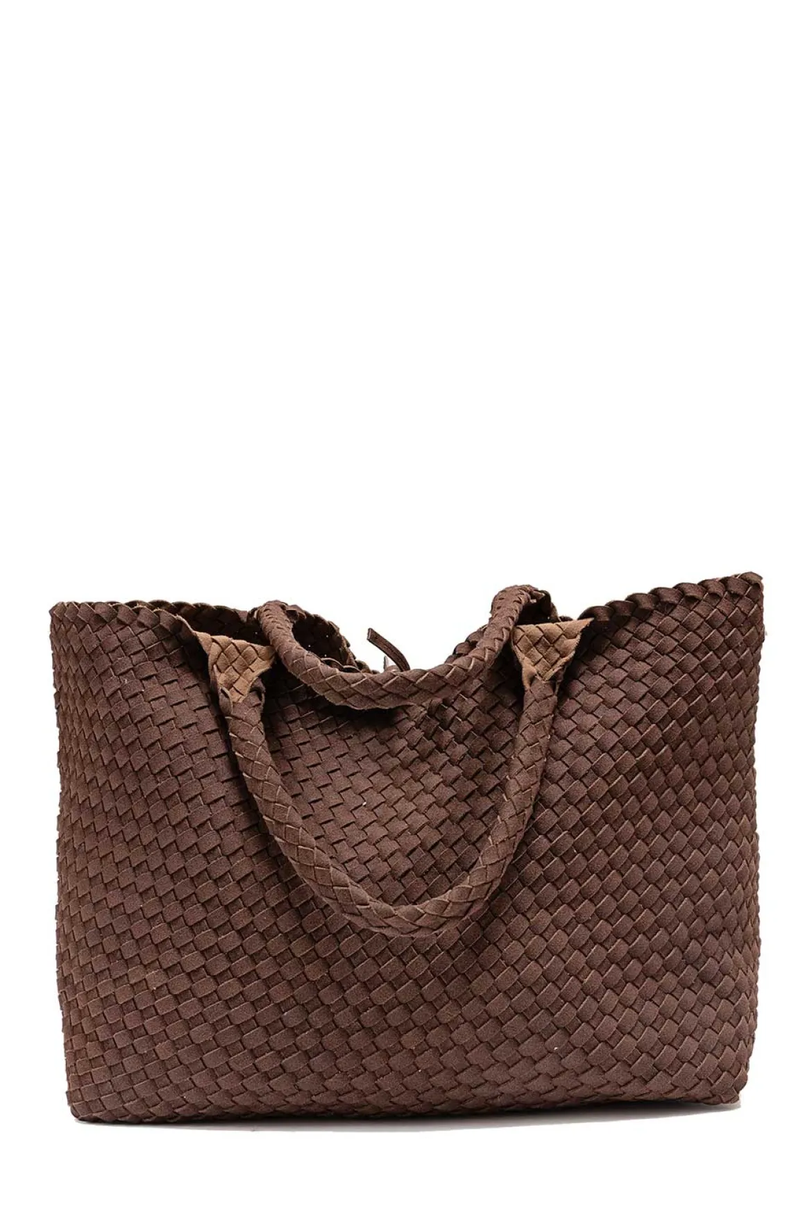 Bow 19 naisten laukku Mia Suede Soft Square Bag, tummanruskea