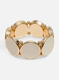 Bow 19 naisten rannekoru Ava Elastic Bracelet, luonnonvalkoinen