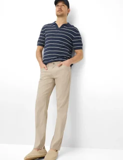 Brax miesten housut Cadiz Linen Cotton Flex Pants, beige