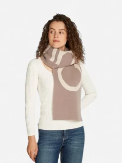 Calvin Klein Accessories Naisten Huivi, TWO-TONE KNIT WOOL MIX SCARF Beige Kuosi