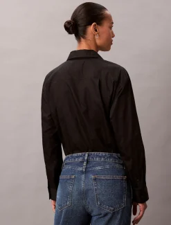 Calvin Klein Jeans Logo Perfect Button Down Shirt, musta