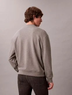 Calvin Klein Jeans miesten collegepaita LS EU 350Terry Monologo CN Swtsh, vaaleanharmaa
