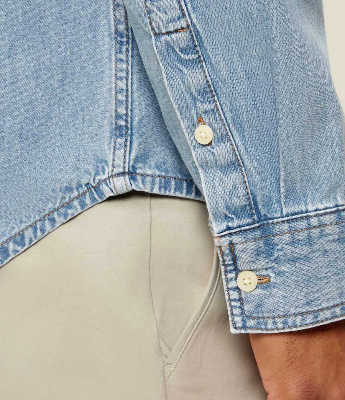 Calvin Klein Jeans miesten farkkupaita Essential Classic 205 LTBlue Denim Shirt, sininen indigo