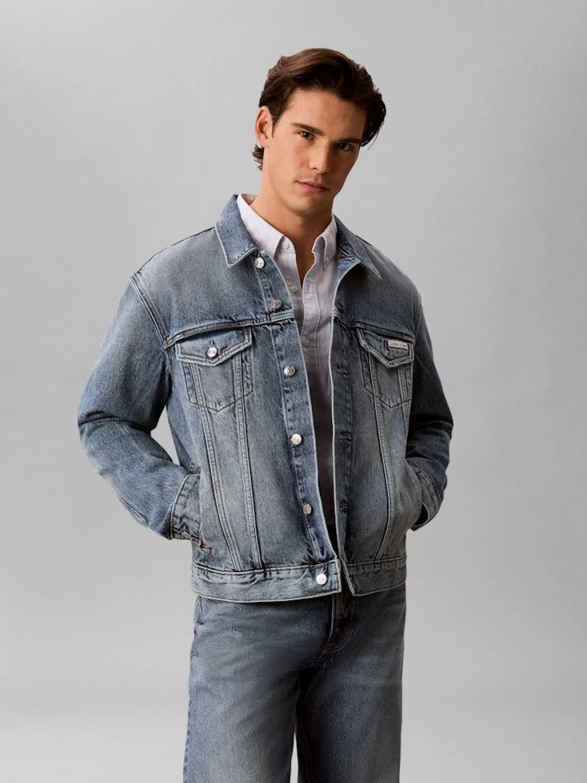Calvin Klein Jeans miesten farkkutakki Andrew Classic Trucker Jeans Jacket, sininen indigo