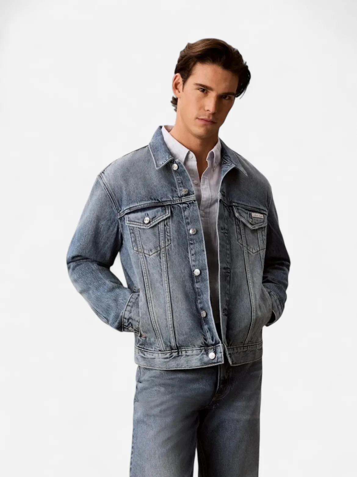Calvin Klein Jeans miesten farkkutakki Andrew Classic Trucker Jeans Jacket, sininen indigo