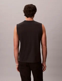 Calvin Klein Jeans miesten hihaton paita 30S Jersey Badge Muscle Tank, musta
