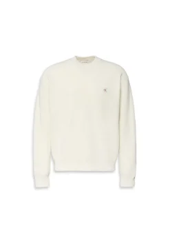 Calvin Klein Jeans miesten neulepusero LS EZ Cotton Waffle Crwnk Swtr 9, luonnonvalkoinen