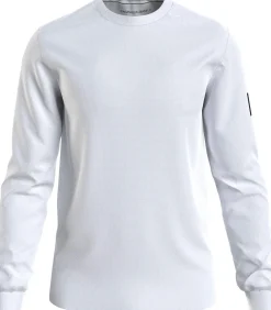 Calvin Klein Jeans Miesten Paita, MONOLOGO BADGE WAFFLE LS TEE Valkoinen