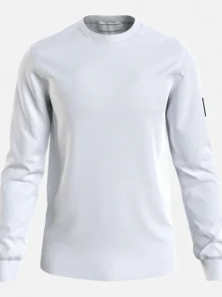 Calvin Klein Jeans Miesten Paita, MONOLOGO BADGE WAFFLE LS TEE Valkoinen