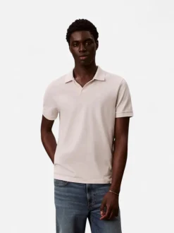 Calvin Klein Jeans miesten pikeepaita SS Open Collar Casual Pique Polo, kerma