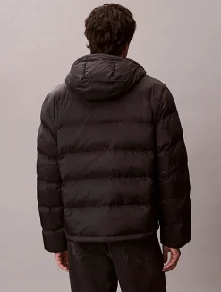 Calvin Klein Jeans miesten Puffertakki, LS NYLON MONOGRAM PUFFER JACKET Musta