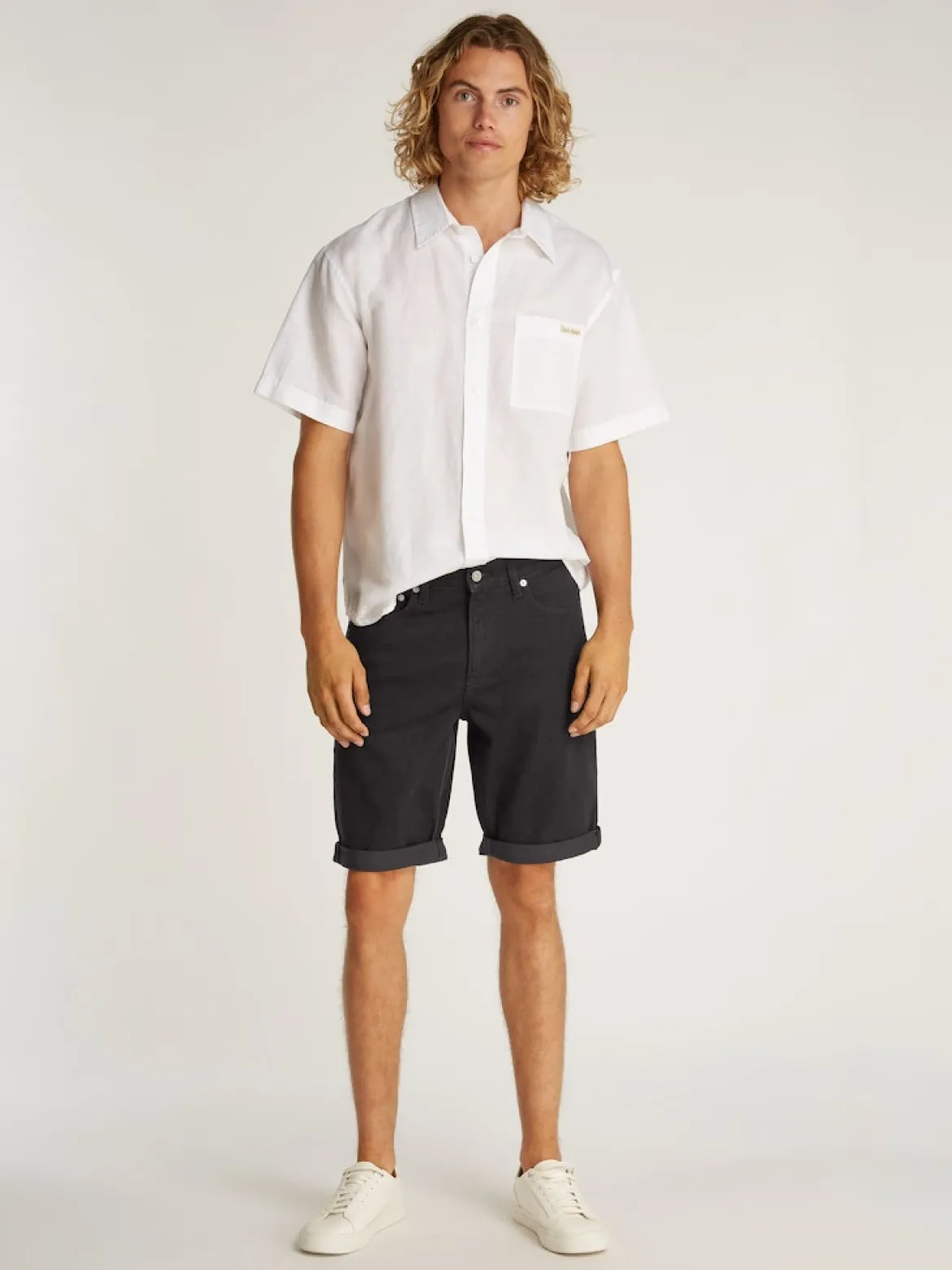 Calvin Klein Jeans miesten shortsit, SLIM SHORT 1A4 BLACK Musta