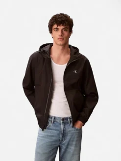 Calvin Klein Jeans miesten takki LS Hooded Nylon Harrington, musta
