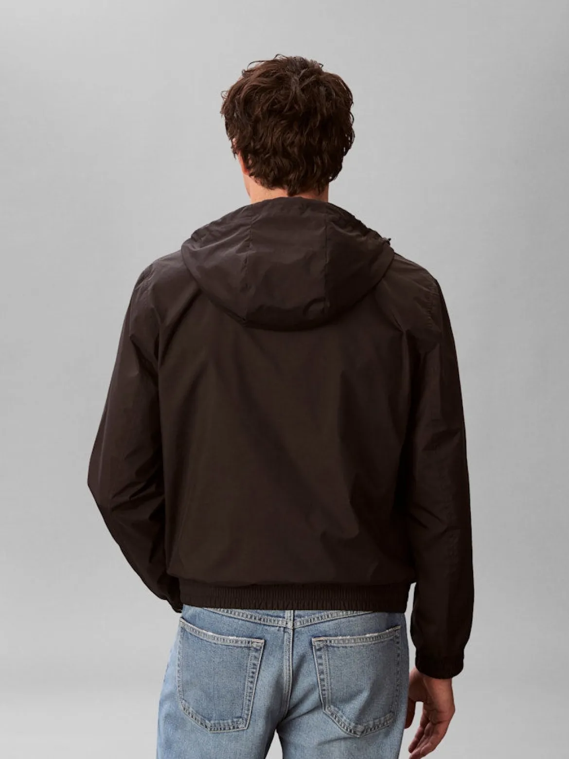 Calvin Klein Jeans miesten takki LS Hooded Nylon Harrington, musta