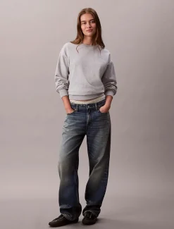 Calvin Klein Jeans naisten collegepaidat LS Archive Logo French Terry, harmaa