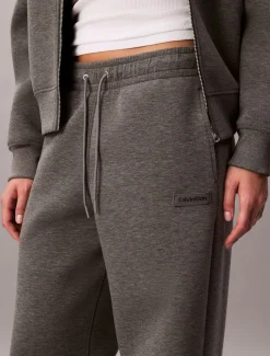 Calvin Klein Jeans naisten joggerit, SCUBA WIDE LEG PANT Vaaleanharmaa