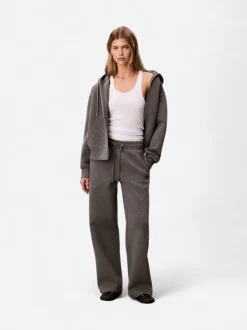 Calvin Klein Jeans naisten joggerit, SCUBA WIDE LEG PANT Vaaleanharmaa