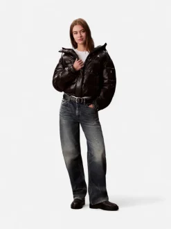 Calvin Klein Jeans naisten talvitakki High Shine Hooded Puffer Jacket, musta