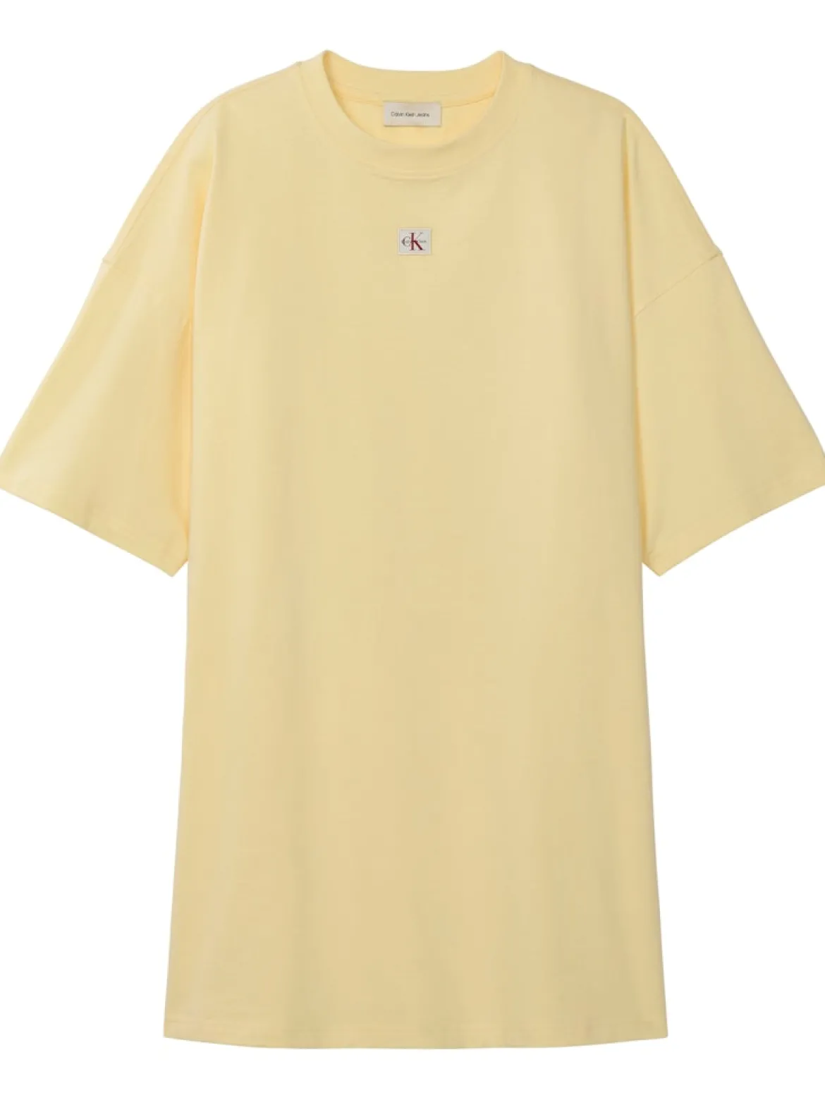 Calvin Klein Jeans naisten t-paitamekko SS WOven Label Oversized Tee Dress, sitruunankeltainen