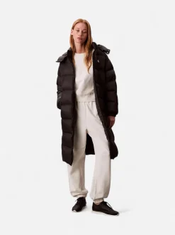 Calvin Klein Jeans naisten untuvatakki, ESSENTIAL MIDWEIGHT LONG PUFFER Musta