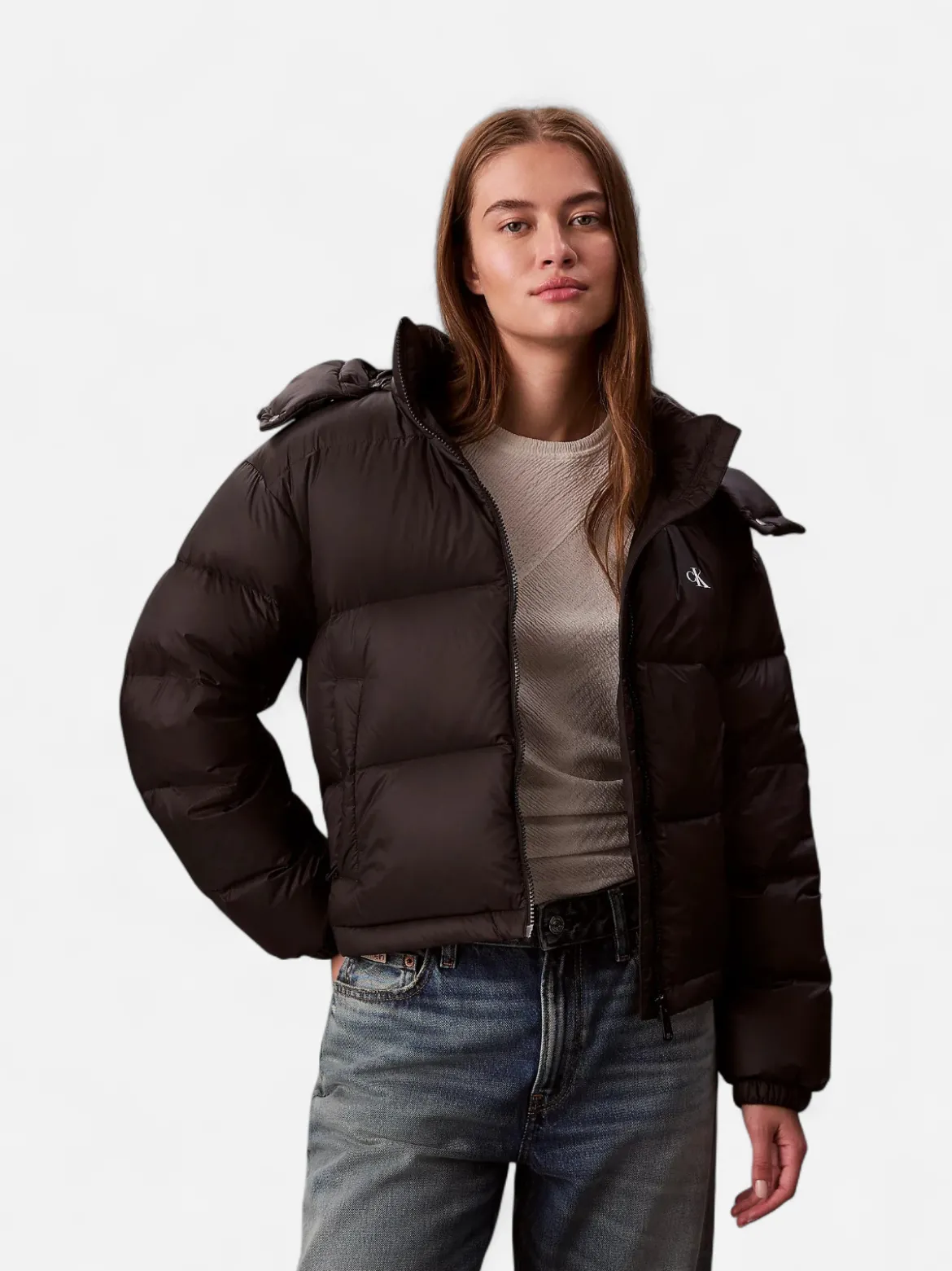 Calvin Klein Jeans naisten untuvatakki, ESSENTIAL MIDWEIGHT PUFFER JACKET Musta