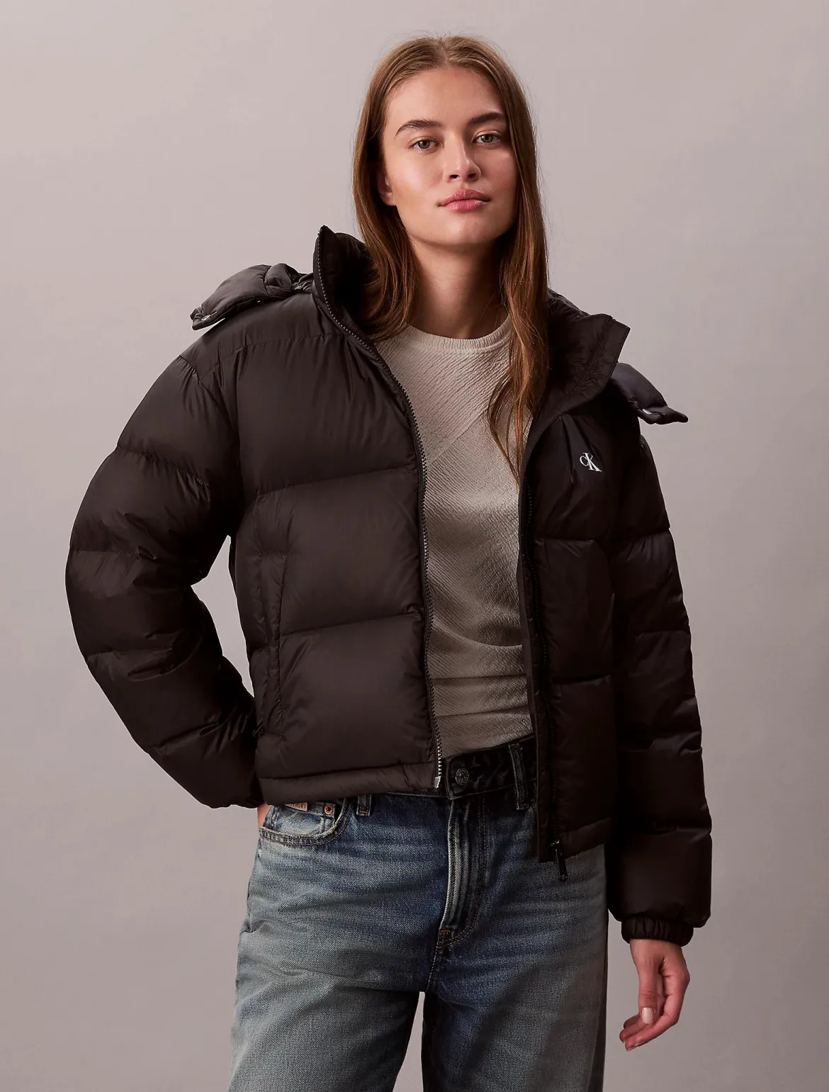 Calvin Klein Jeans naisten untuvatakki, ESSENTIAL MIDWEIGHT PUFFER JACKET Musta