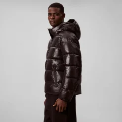 Calvin Klein Menswear LS Glossy Channeled Puffer JKT, musta