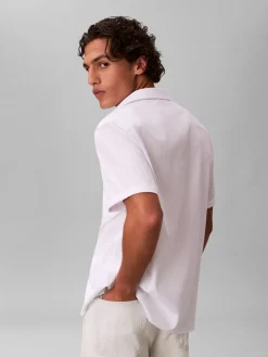Calvin Klein Menswear miesten paita SS Solid Seersucker Classic Shirt, valkoinen