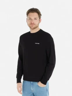 Calvin Klein Menswear Miesten Collegepaita, MICRO LOGO REPREVE SWEATSHIRT NS Musta
