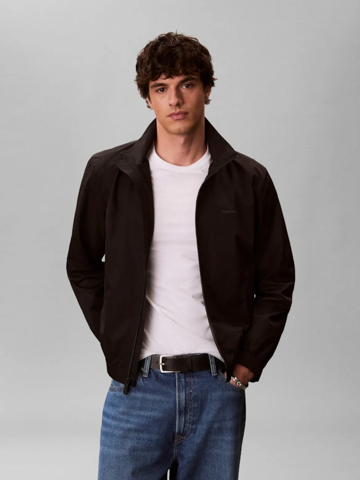 Calvin Klein Menswear tuulitakki LS Nylon Stand Collar Windbreaker, musta