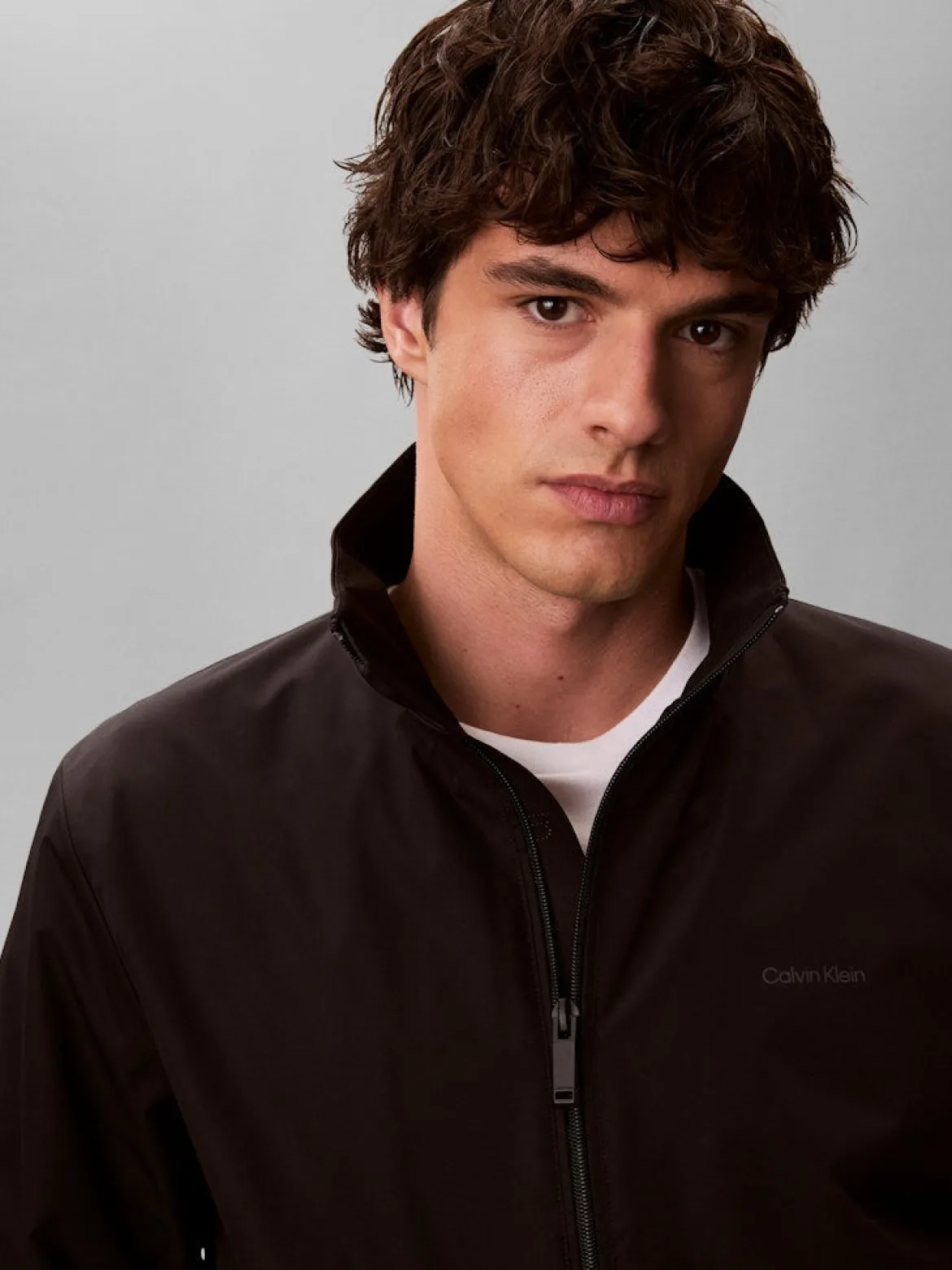 Calvin Klein Menswear tuulitakki LS Nylon Stand Collar Windbreaker, musta