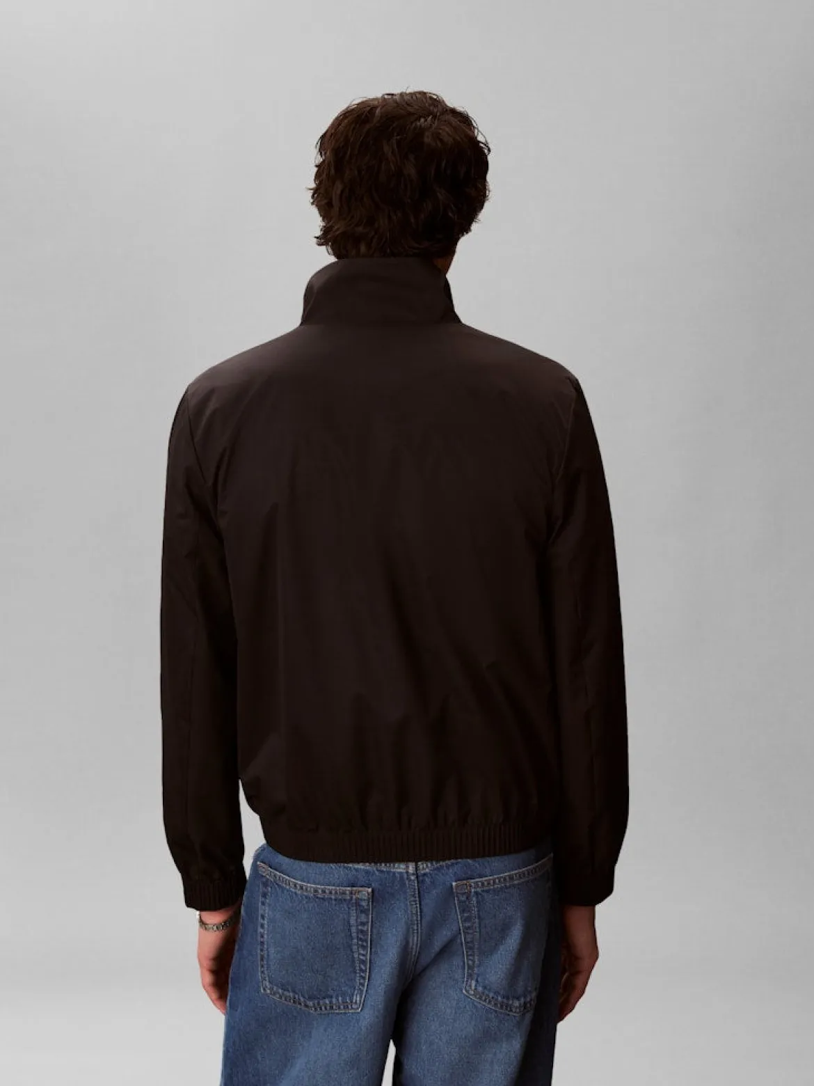 Calvin Klein Menswear tuulitakki LS Nylon Stand Collar Windbreaker, musta