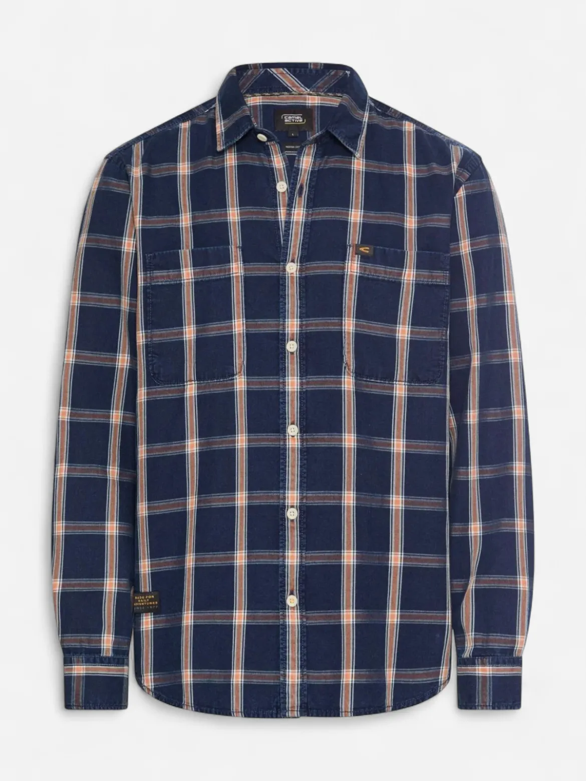 Camel Active miesten farkkupaita Denim Shirt, sininen ruutu