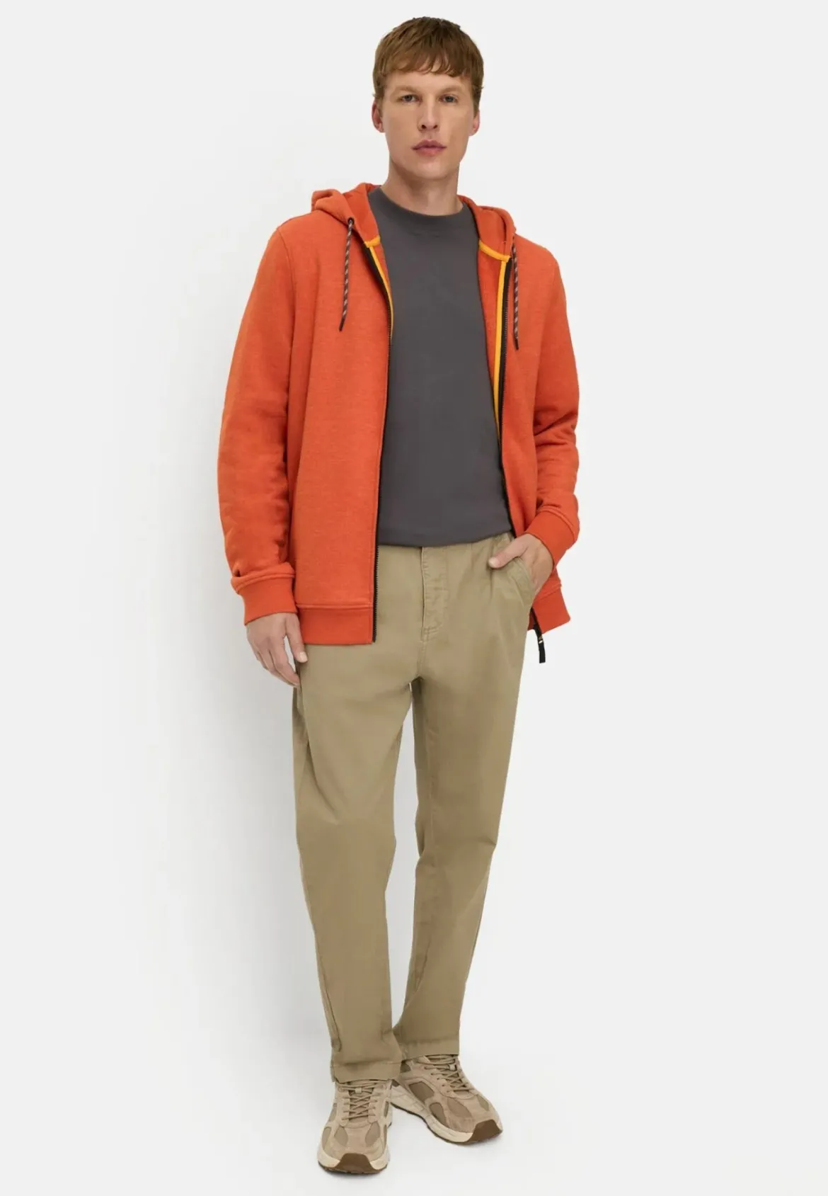 Camel Active miesten huppari Sweat jacket with hood, oranssi