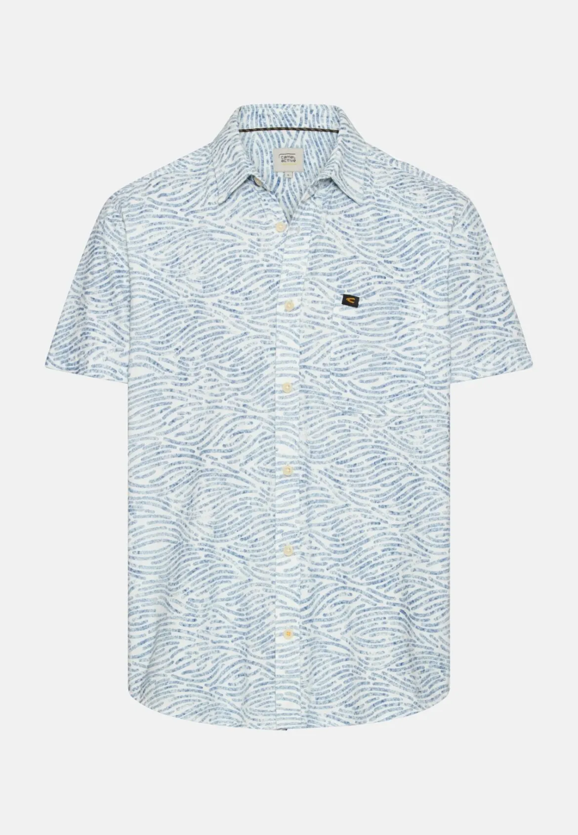 Camel Active miesten lyhythihainen kauluspaita Jersey Performance SS Shirt, Sininen kuosi