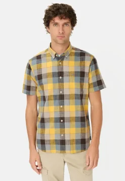 Camel Active miesten lyhythihainen kauluspaita Checked SS Shirt LOS, poltettu oranssi