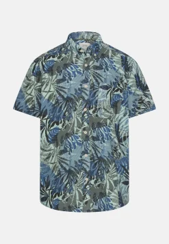 Camel Active miesten lyhythihainen kauluspaita Print SS Shirt LOS, sininen kuosi