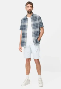 Camel Active miesten lyhythihainen kauluspaita Checked SS Shirt, sininen ruutu