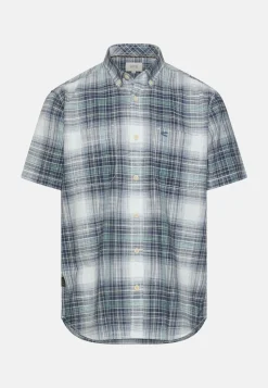 Camel Active miesten lyhythihainen kauluspaita Checked SS Shirt, sininen ruutu