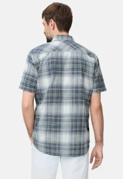 Camel Active miesten lyhythihainen kauluspaita Checked SS Shirt, sininen ruutu