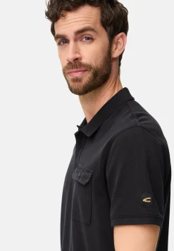 Camel Active miesten pikeepaita Washed Polo Shirt Los, hiilenmusta