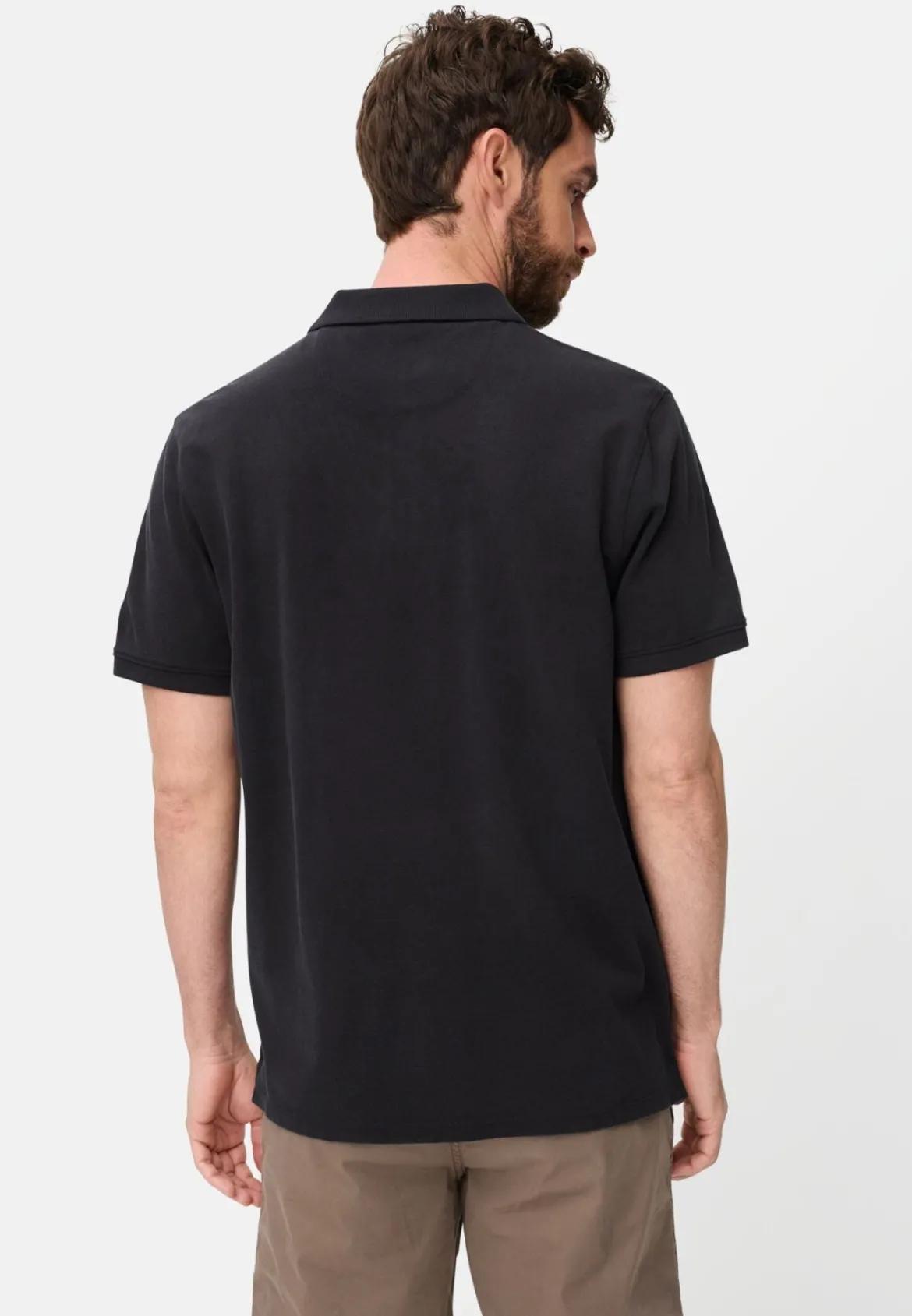 Camel Active miesten pikeepaita Washed Polo Shirt Los, hiilenmusta