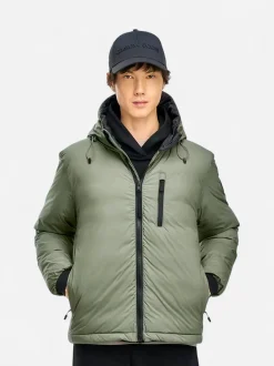 Canada Goose miesten kevytuntuvatakki LODGE HOODY - R - BLACK DISC, tummanvihreä