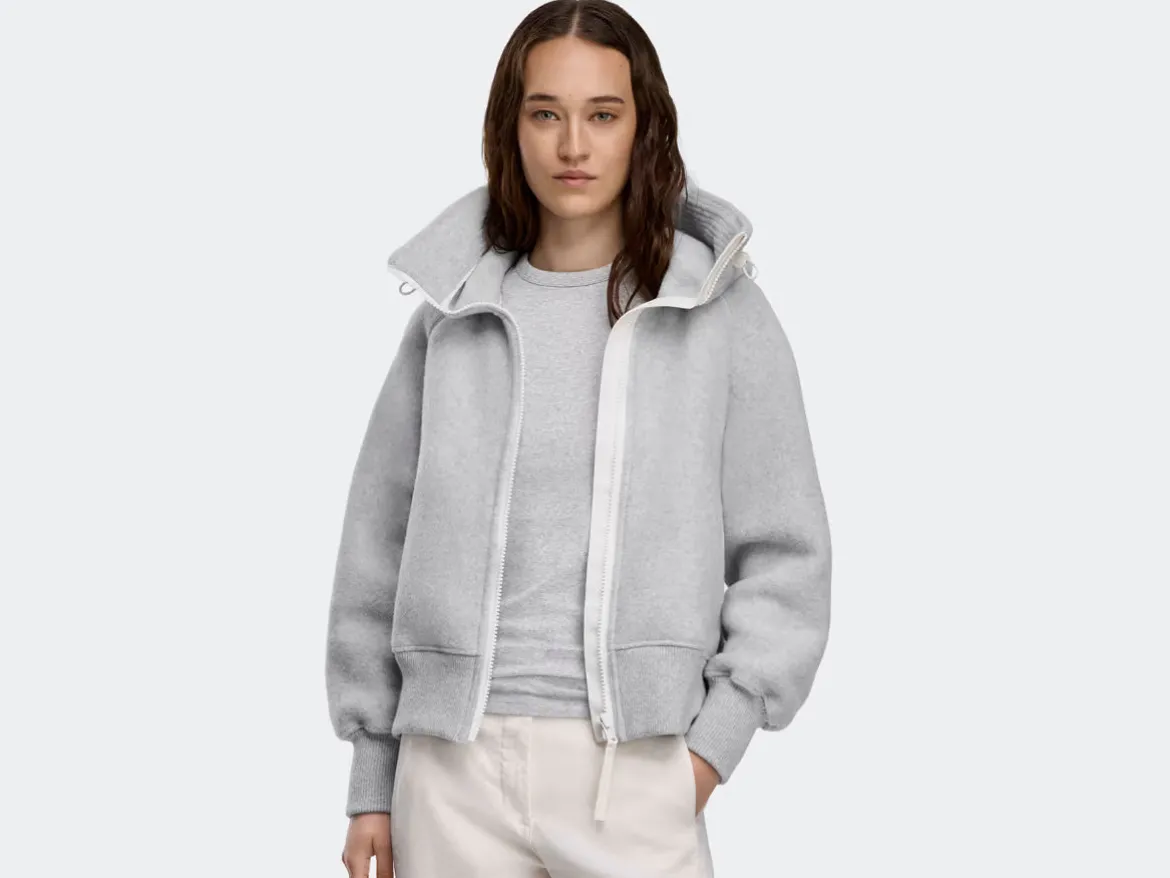 Canada Goose naisten fleecetakki CHILLIWALK FLEECE BOMBER, vaaleanharmaa