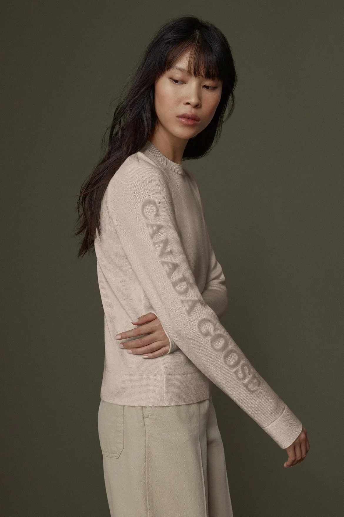 Canada Goose Naisten Merinovillainen Neule, SATURNA CREWNECK Vaaleanpunainen